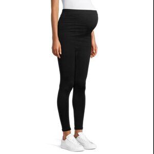 NEW  TIME and TRU MATERNITY SZ M (8-10) Black Seamless Stretch Leggings